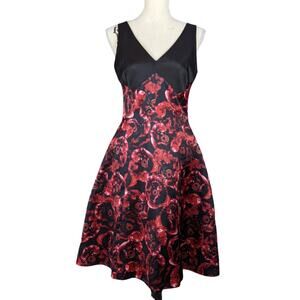 Jason Wu Black and Red Floral Dress